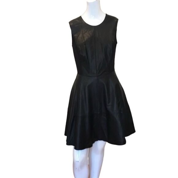 Halogen Black Leather Dress Ponte Dress Sz.4P NWT - Picture 2 of 6